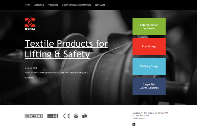 TEXORA, Manufacturing company - cargo fastenings, tapes, straps., Internet  projects