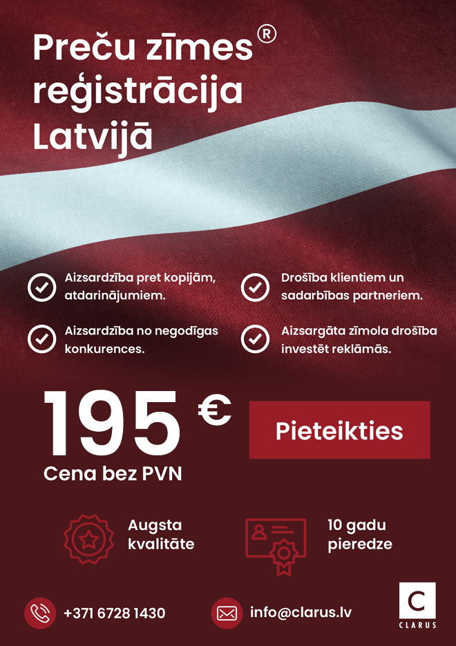 Clarus - reģistrē un aizsargā savu preču zīmi!
